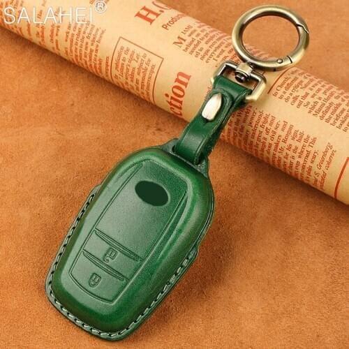 Top Layer Leather Car Key Case For Chr Rav4 Auris Avensis Prius Aygo Camry Corolla Land Cruiser 200 Prado Crown 2017 2018 2019