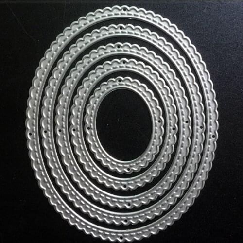 SCD644 Wave Oval Metal Cutting Dies For Scrapbooking Stencils DIY Album Cards Decoration Embossing Folder Die Cuts Mold Tool New