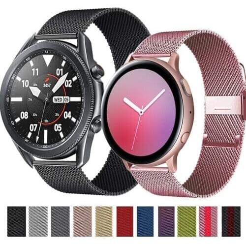 Milanese strap For Samsung Galaxy watch 3 45mm 41mm/Active 2 46mm/42mm Gear S3 Frontier 20mm 22mm bracelet Huawei GT/2/2e band