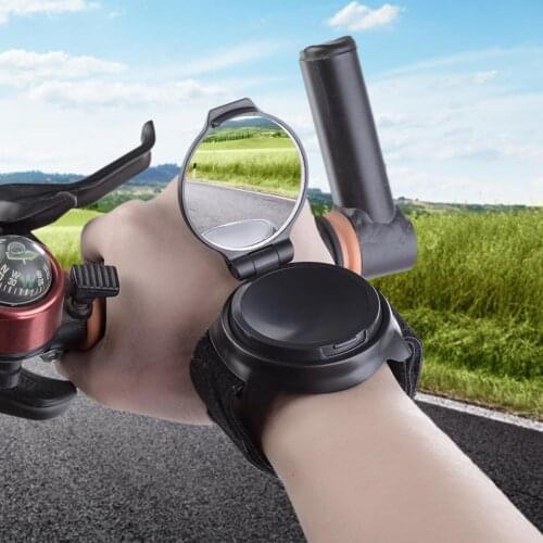 Mini Wearable Bike Safety Rearview Mirror Watch 360 Degree Adjustable Wrist Band Rear View Mirror Road MTB Cycling Accessories