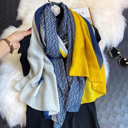 Fashion Geometric Patchwork Fringe Viscose Shawl Autumn Headband Foulards Wrap Hijab Snood Muffler Ladies Winter New Beach towel