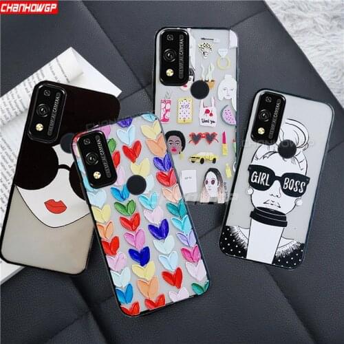 Fashion Girl Cartoon Case For Huawei P40 P30 Lite Pro PSmart Y5P Y6P Y7P Y7A Y8S Y9A Honor 9X 9A 9C 10i 20 Lite 30 30S TPU Cover