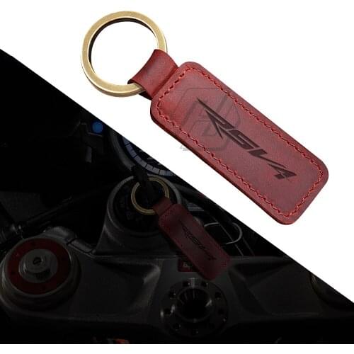 Motorcycle Cowhide Keychain Key Ring Case for Aprilia RSV4 Motorbike Key