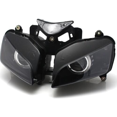 Motorcycle HID Bi-Xenon Projector Headlight Assembly L/H Beam LED White Angel Blue Demon Eyes Lamp For Honda CBR1000RR 04-07