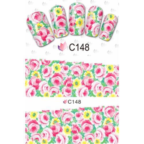 NAIL ART BEAUTY WATER DECAL SLIDER NAIL STICKER COLORFUL LEOPARD TIGER SKIN COCKSCOMB MORNING GLORY C148-155