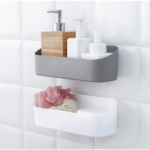 Toilet rack wall hanger corner rack non perforated bathroom suction wall drain tray home storage rack 16*10.5cm