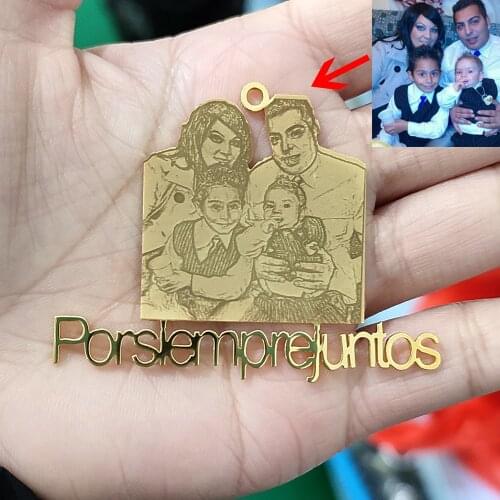 Family Photo Necklaces Women Men Personalized Jewelry Stainless Steel Custom Name Necklaces Pendants Picture Logo Nameplate BFF