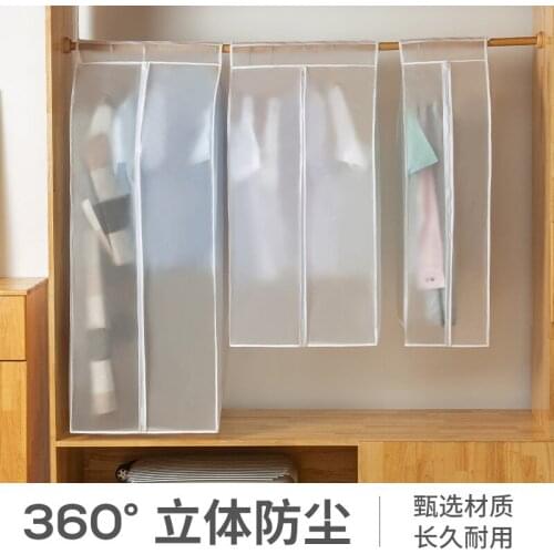 PEVC Clothes Dust Cover Dustproof Garment Cloth Storage Waterproof Suit Coat Protector Storage Bag Hanging Organizer Wardrobe