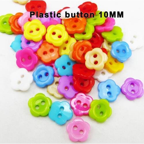 200PCS Plastic flower buttons 10MM coat boots sewing clothes accessory kid joy decoration Kid button P-276