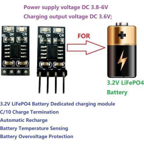 10x LIFECRMA 1A 3.2V LiFePO4 Battery Charger Board 3.8-6V to 3.6V Charging Module for Motor LED electrical tools