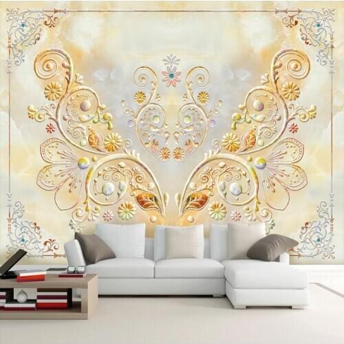 Custom Mural Wallpaper European Style 3D Marble Pattern Fresco Living Room Luxury Home Decor Self-Adhesive Waterproof Stickers