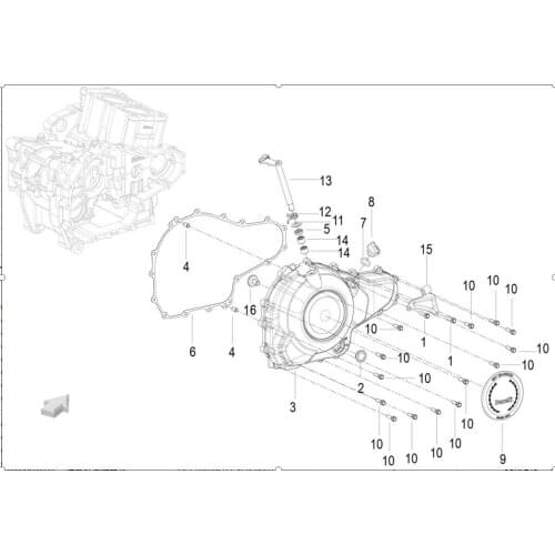 Engine right cover oil level indicator clutch operating lever needle roller bearing hand spike page Of Benelli TRK502