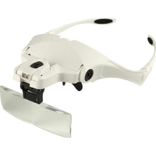 Ajustable Lens Eyeglasses Magnifying Glass 1.0X 1.5X 2.0X 2.5X 3.5X 5 Lens Loupe Magnifier LED