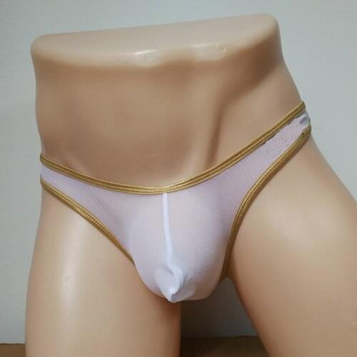 Sexy Men U Convex Pouch Brief Gay Underwear Thongs Mesh G-String Transprant Jockstrap Underwear Cock Ring Micro Thong Sheer FX7