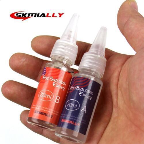 Skmially 1 Uds. 20ml Set resina epoxi guía de pesca pegamento transparente DIY caña de pescar Kit de reparación de componentes d