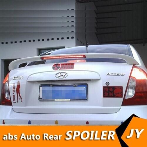 For HYUNDAI Accent Spoiler 2006-2012 Accent spoiler High Quality ABS Material Car Rear Wing Primer Color Rear Spoiler