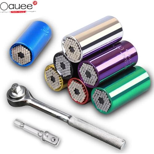 Universal Socket Wrench 7-19mm Torque Wrench Magic Spanner Multi Function Socket Head Universal Ratchet Socket Hand Tools