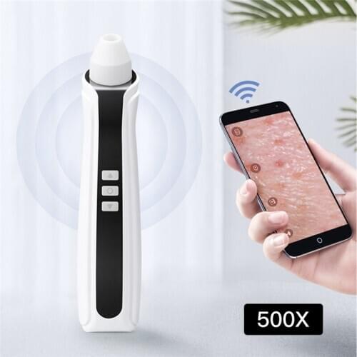 WiFi Camera Visual Face Blackhead Remover Vacuum Suction Pore Cleaner Face Deep Nose Cleasning Pimple Removal Wit 2 heads Tool