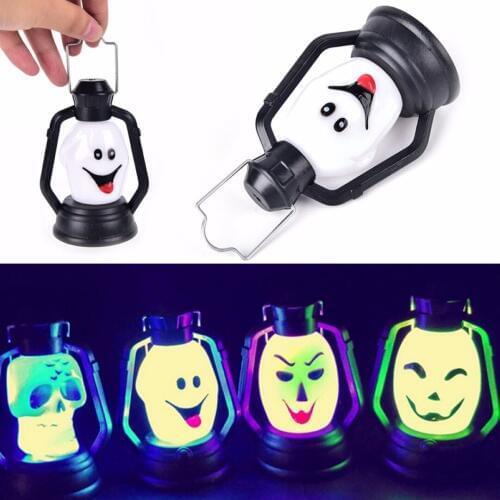 Colorful Flash Skull Grimace LED Night Light Lamp Lantern Halloween Props Toy Newest