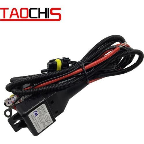 TAOCHIS 12V 35W 55W H4 Wiring harness Controller Relay control for HELLA 3R G5 3/5 KOITO Q5 WST AL projector lens Cable Wire