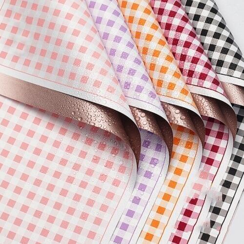 10 Sheets Lattice Pattern Waterproof Flower Bouquet Package Papers Materials