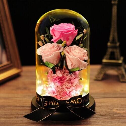 13*26cm Luminous Black Base Glass Dome Vase Home Decoration Diameter=13cm Height=26cm Glass Cover DIY Wedding Favor Gift