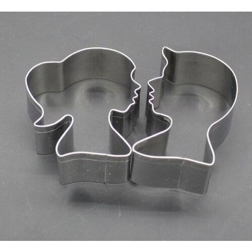 2pc 3D Cookie Cutter Lovers Shape Cake Decorating Tool Baking Molds for Wedding Pastry Fondant Cake Chocolate Biscuit Mold
