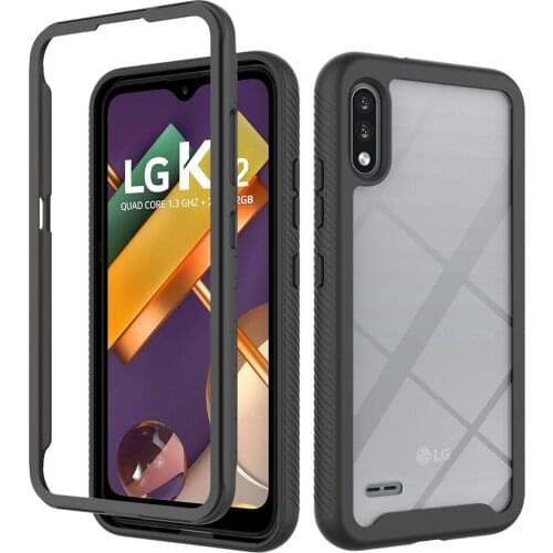 2 in 1 Rugged Full Protection Cover For LG K22 K22+ Shockproof Crystal Clear Phone Case For LG K22 Plus Transparent Back Cover