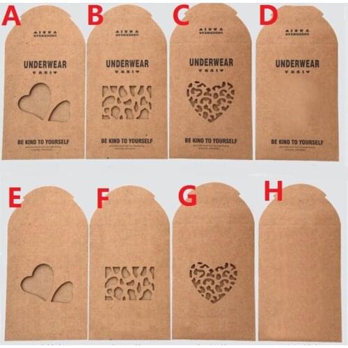 200Pcs/Lot 12.8x18cm Brown Kraft Paper Garment Clothing Socks Stocking Storage Bag Box Retail Packaging 8Type