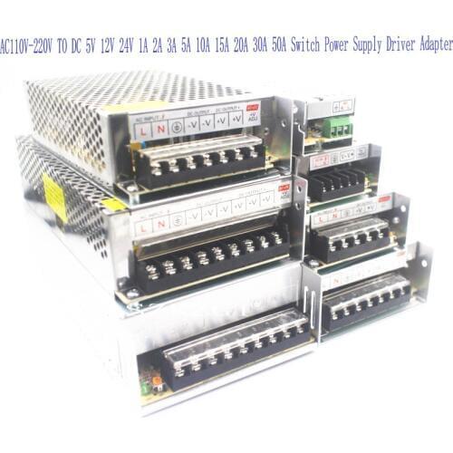 AC 110V-220V TO DC 12V 1A 2A 3A 5A 10A 15A 20A 30A 50A 60A 70A Switch Power Supply Driver Adapter LED Strip light