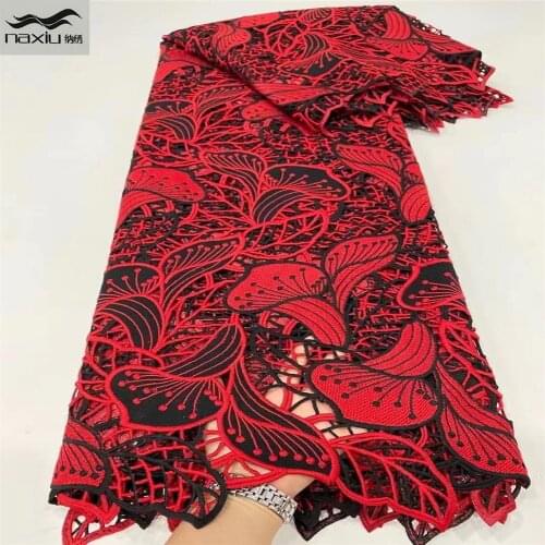 Madison African Laces 2021 Blue/Black Nigerian Tissuse Cord Lace Fabric Guipue Lace Trim For Woman Wedding