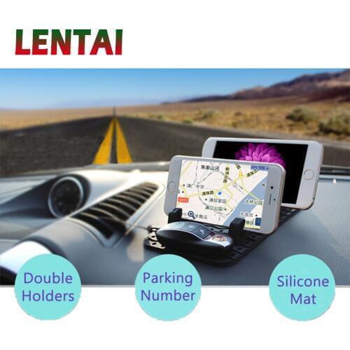 LENTAI 1Set Car parking card Phone stand Auto Non-slip mat For hyundai ix35 ix25 creta Subaru Jetta Chevrolet Cruze Aveo Captiva