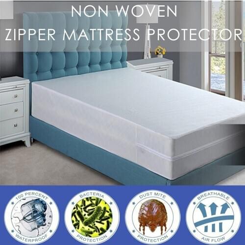 Turetrip Zipper Mattress Pad Cover Non Woven Disposable Waterproof Mattress Protector Bedbug Proof Bed Cover