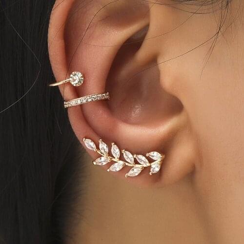 Bohemian NO Piercing Ear Cuff Earrings For Women Crystal Rhinestone Wrap Stud Clip Earrings Girl Trendy Earrings Jewelry Bijoux