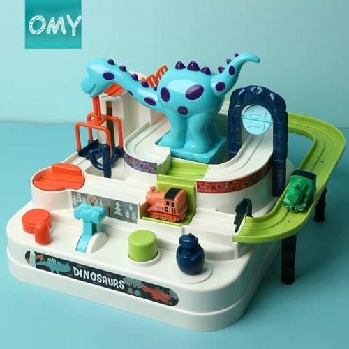 Baby Education Toy Car Adventure Game Track Toy Manual Rail Train Toy Macaron Color Table Game Puzzles Toys or Children Gifts