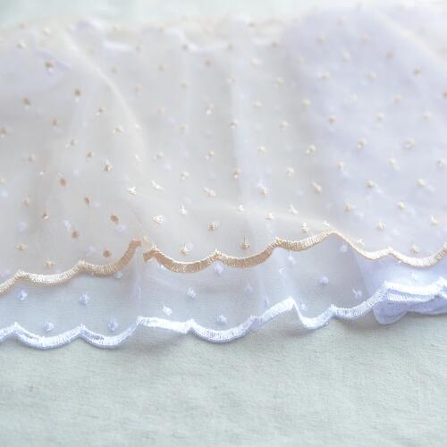 Lace accessories Micro dot mesh cloth embroidery lace headdress cloth skirt material 18.5 cm wide G379
