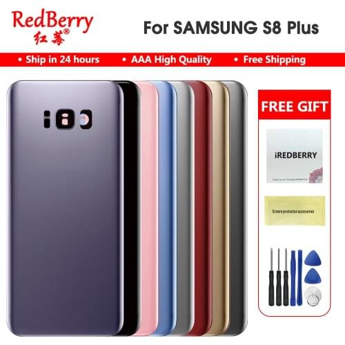 For SAMSUNG Galaxy S8 G950F S8 Plus G955F Battery Cover Rear Door Housing Case For SAMSUNG S8+ Rear Glass Housing Case Replace