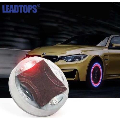 LEADTOPS Car Tire Wheel Lights 4pcs Car Wheel Tire Air Valve Hub Lamp Cap Light with Motion Sensors Colorful LED Tire Light
