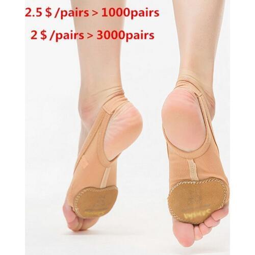 Leather mesh calisthenics training skills for half a year foot toe pads set belly ballet shoes
