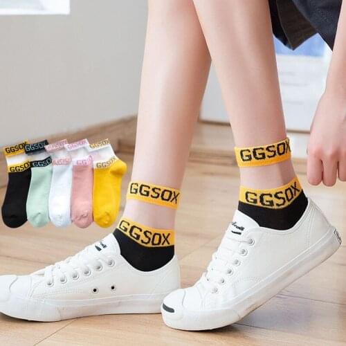 New Fashion Letter Summer Thin Socks Causal Cute Girls Short Comfortable Ventilation Socks Slippers For Lady Lace Soks Sale