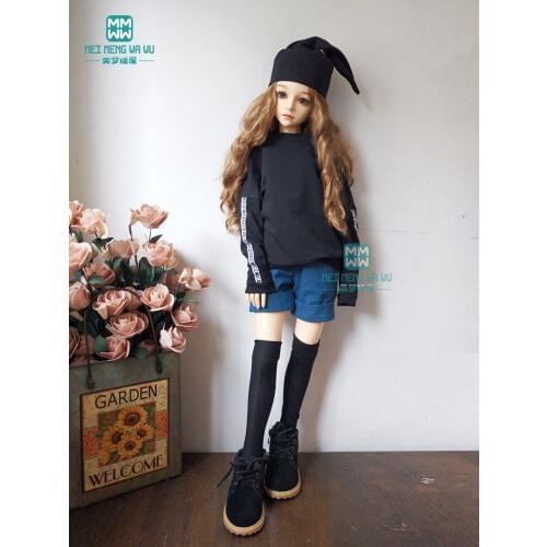 BJD doll clothes fits 1/3 BJD SD doll leisure hooded Sweatshirt denim shorts