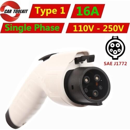 Single Phase 16A Type 1 EV Charger Plug 110V-250V Adapter EVSE SAE J1772 Convertor Female Electric Vehicle Car Charging Station