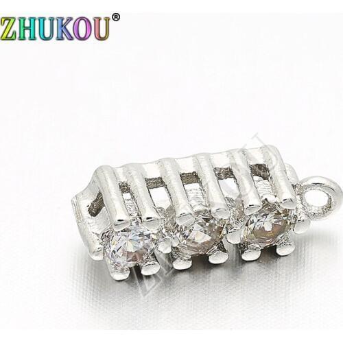 4*14mm Cubic Zirconia Charms Pendants DIY Women Necklace Pendant Jewelry Accessory Findings, Model: VD45
