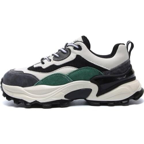 Casual Sports Womens Shoes Trend Spring New Lace Fashion Color Matching Thick Bottom Breathable Shoes