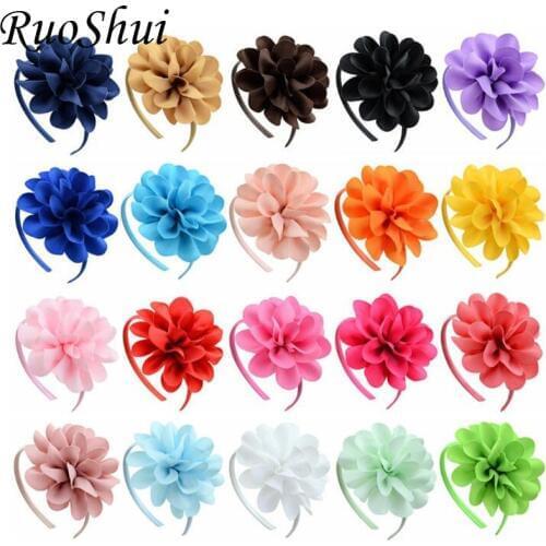 1 pc Children Girls Solid Color Big Flower Multi-Layers Hair bow Hairband Headband Cute Girls Headmade Party Daily Headwear