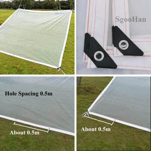 Custom size 1pc 5.5x4m and 1pc 2.25x2.4m Plastic PE Film Transparent Rainproof Cloth Tarpaulin