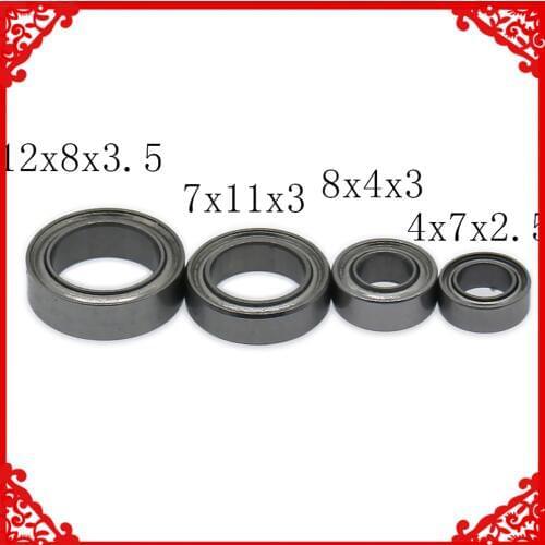 Ball Bearing 12x8x3.5 7x11x3 8x4x3 4x7x2.5mm 4PCS Metal For Rc Hobby Model Car 1/14 Lc Racing Full Series Bearing HM6110 HM6042