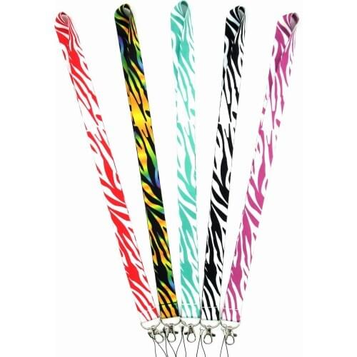 Hot free shipping 30pcs Zebra butterfly pattern Key Lanyard ID Badge Holders Mobile Phone Neck Straps H-651