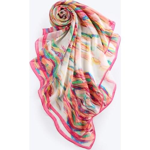 [SLKSCF] ON SALES! 180X110CM New Design striped silk chiffon scarf and shawl silk chiffon sunscreen capes islamic hijab female