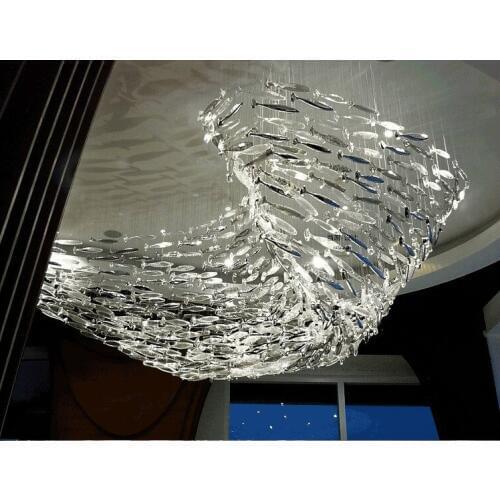 Fish shop decoration simple modern restaurant fish hanging lamps custom bar sales sales office sand table hotel creative